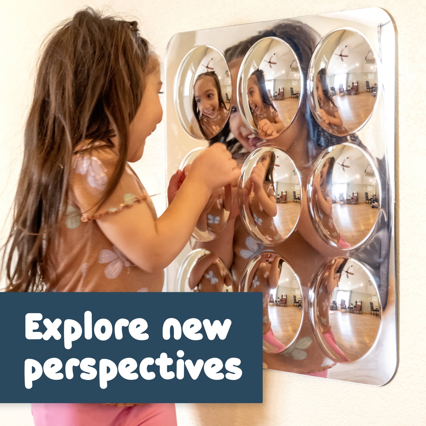 Sensory Wall Toddler Mirror - Large - 9 Bubbles