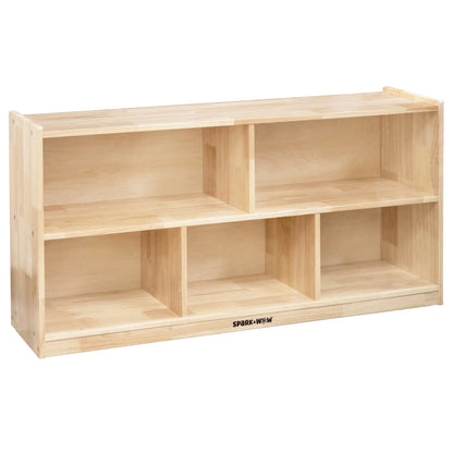 5-Compartment Solid Wood Storage Cabinet