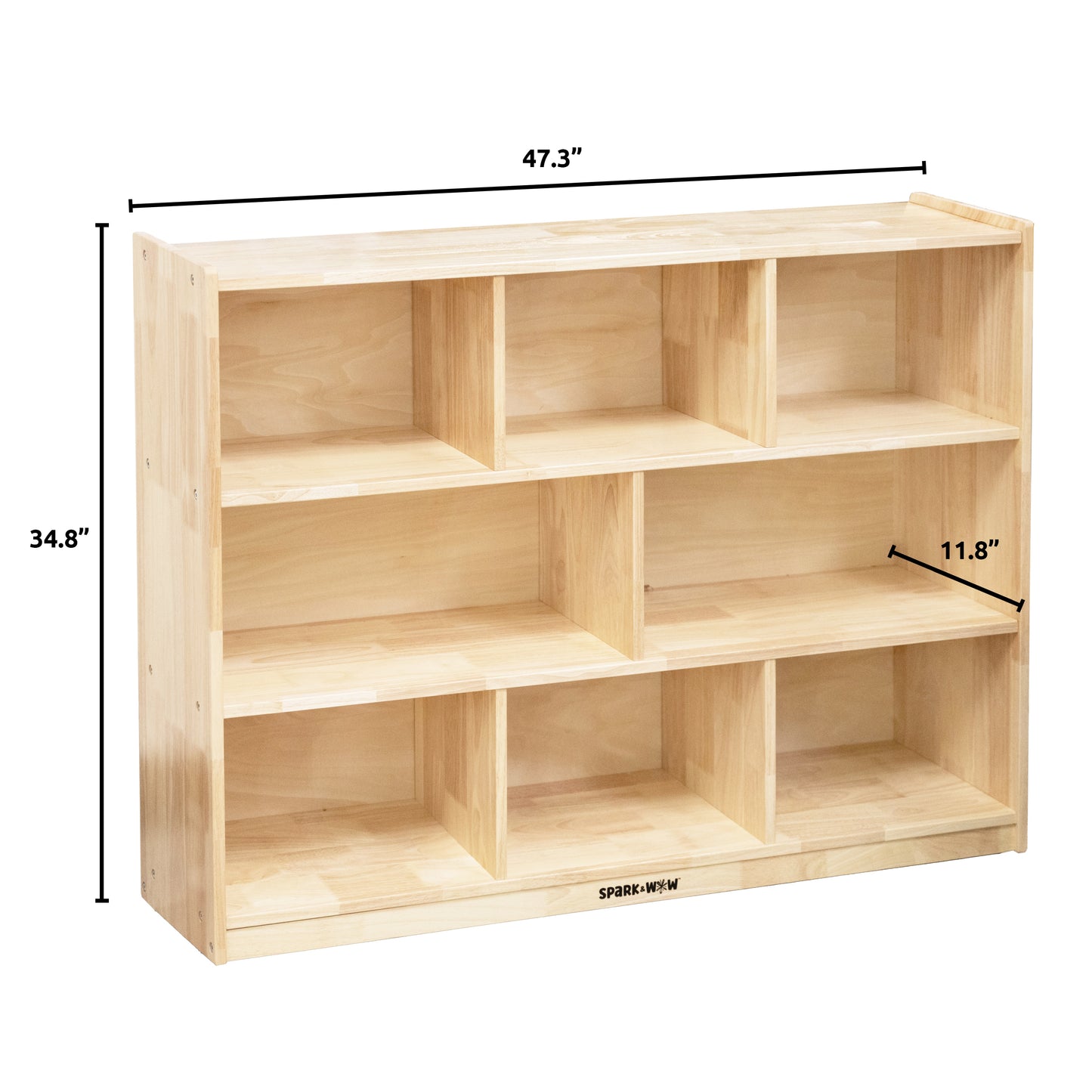 8-Compartment Solid Wood Storage Cabinet