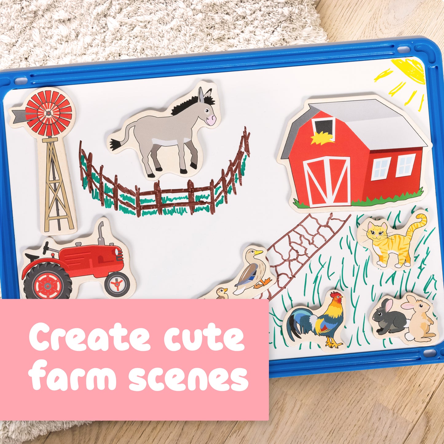 Wooden Magnets - Farm