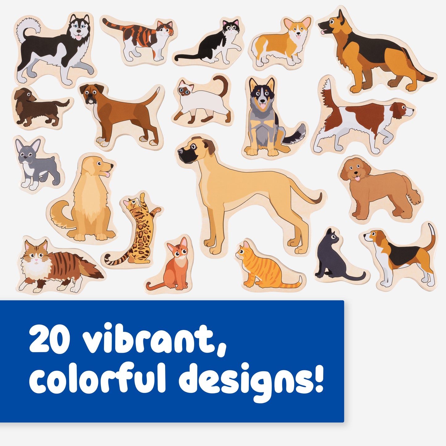 Wooden Magnets - Cats and Dogs